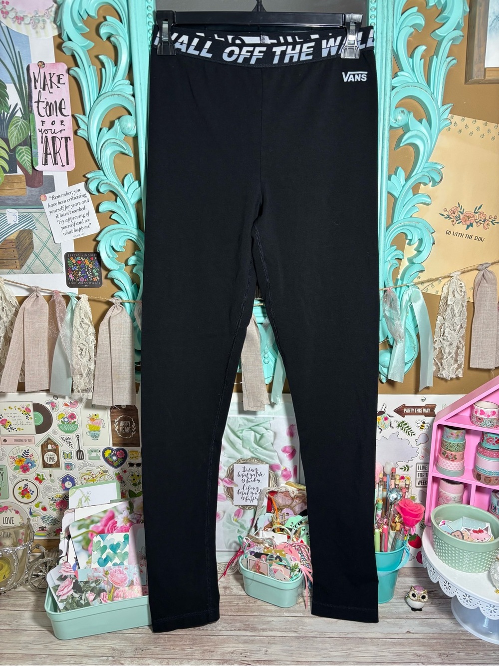 Vans Off The Wall Bladez Black Leggings Women’s Size Small 2019 High Waisted